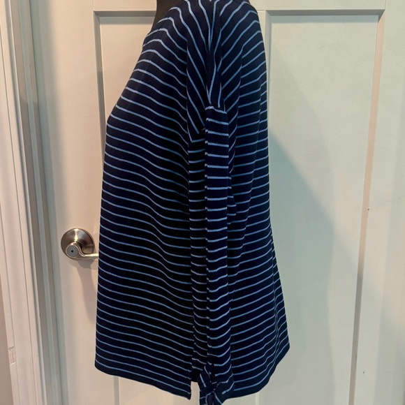 LOFT Long Sleeve Tee, M, EUC, Navy stripe - Picture 7 of 8